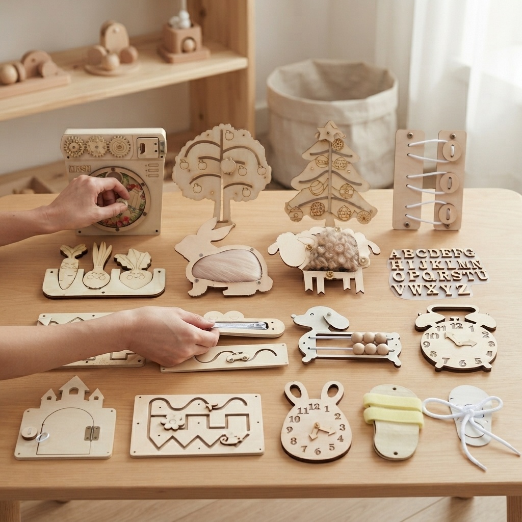Montessori Wooden Busy Board Toddler - Hot Busy Board Montessori Wooden Puzzle