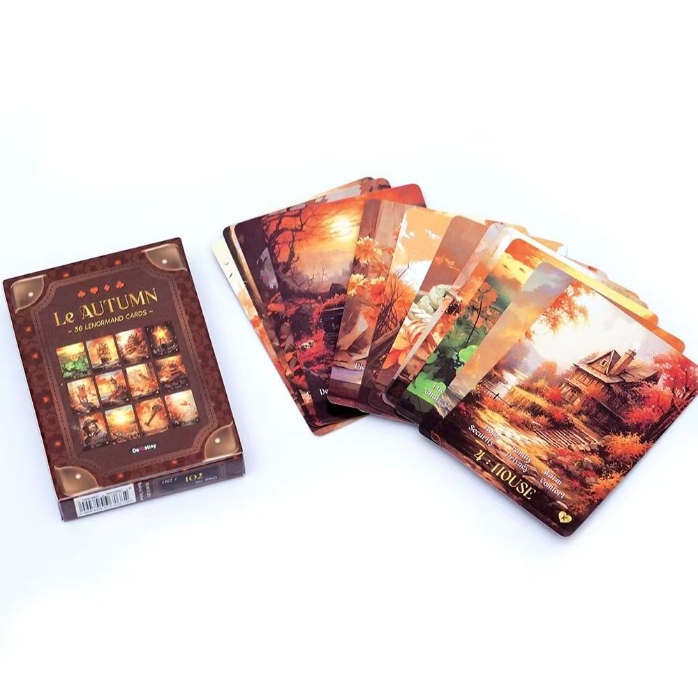 Tarot Cards Deck With Guidebook - Le Autumn Lenormand Cards 9*6cm Fortune