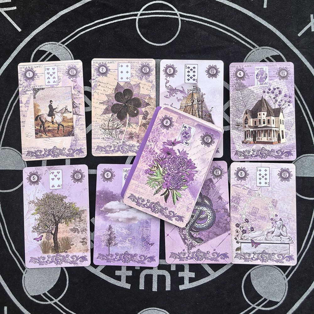 Tarot Cards Deck With Guidebook - Lavender Lenormand Deck 9*6cm - 36
