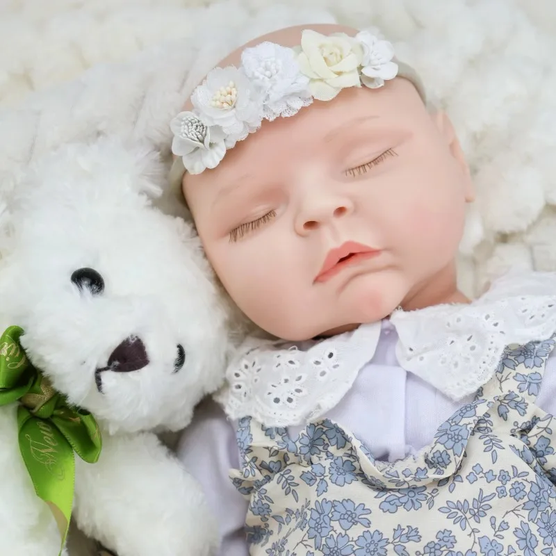 Reborn Baby Doll Silicone Realistic - High Simulation 20 Inch Solid Silicone