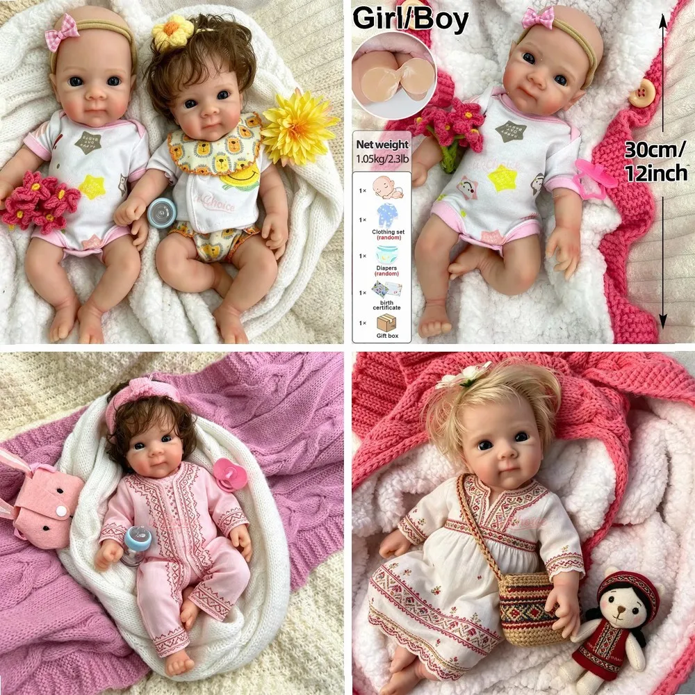 Reborn Baby Doll Silicone Realistic - 12 Inch Silicone Reborn Baby Doll,