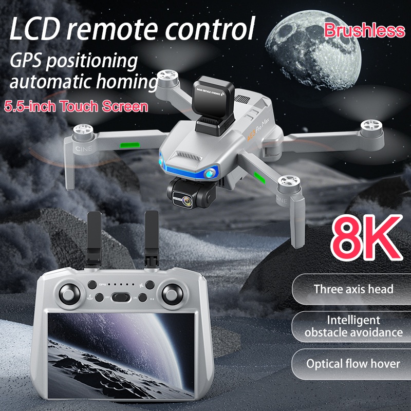 Fpv Brushless Rc Drone 4K - 3 Axis Gimbal EIS Stable Obstacle