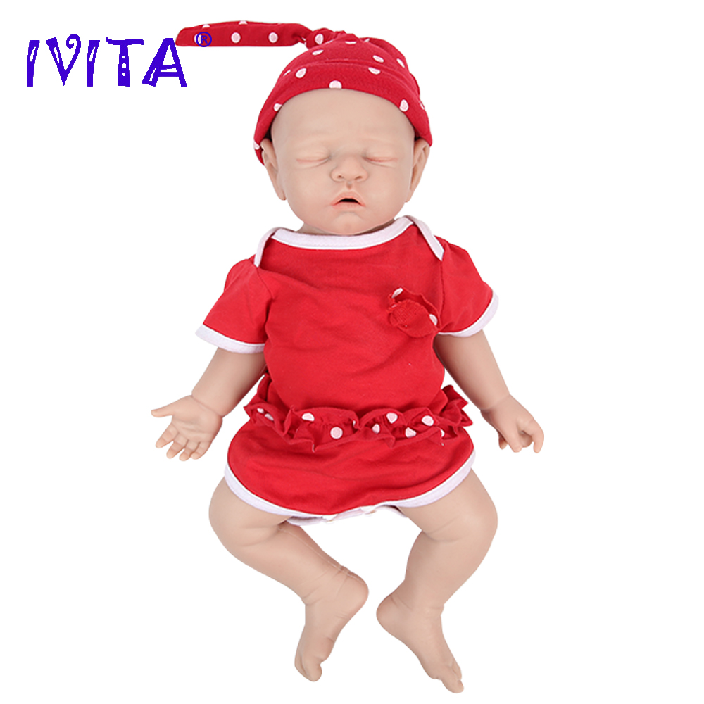 Reborn Baby Doll Silicone Realistic - IVITA WG1528 43cm Full Body Silicone