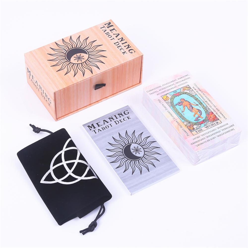 Tarot Cards Deck With Guidebook - 12*7cm Meaning Tarot Deck In Sliding