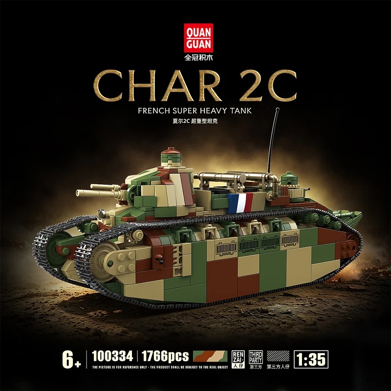 Lego Compatible Military Tank - French Char 2c Super Heavy Tank
