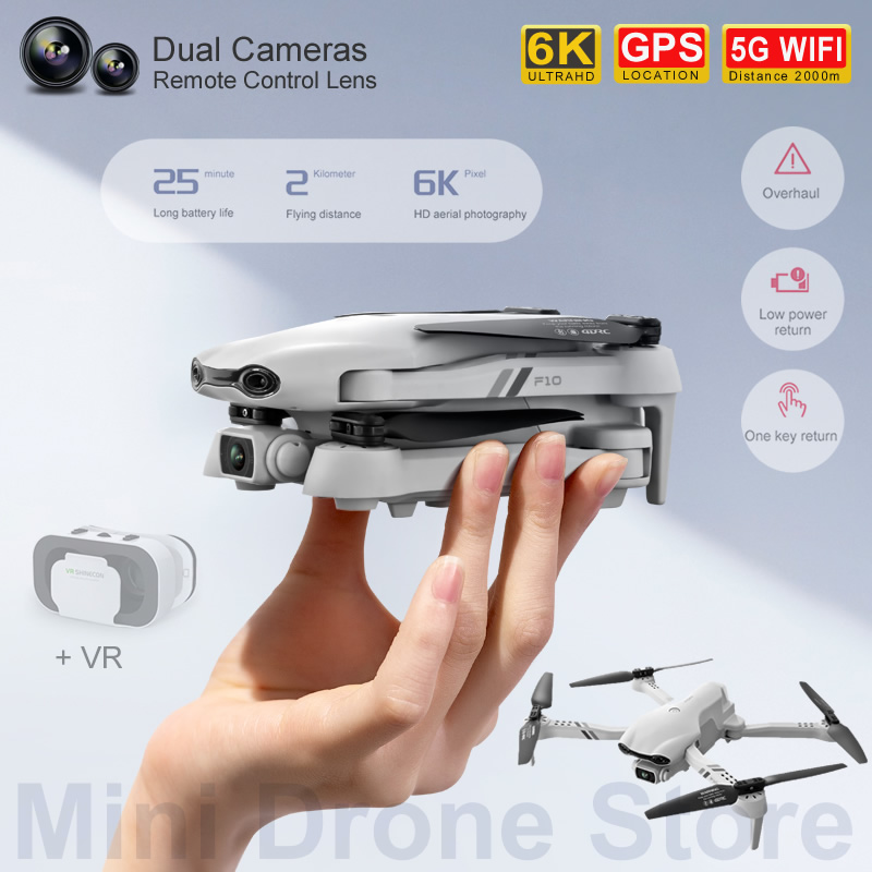 Fpv Brushless Rc Drone 4K - F10 RC Helicopters Gift GPS Drone